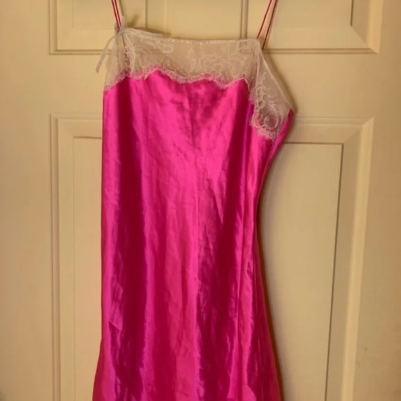 open lace back dress Victoria's Secret Pink Lace Detailed Slip Dress – Bomb Bayb Co